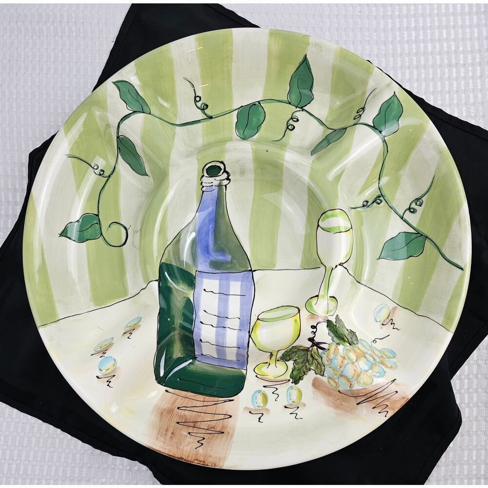 Vintage Bella Casa by GANZ 5 Section‎ Serving Platter Hand Painted Large 15"